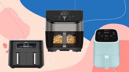 The Instant Vortex air fryer, Ideal Home's best air fryer, on a blue background
