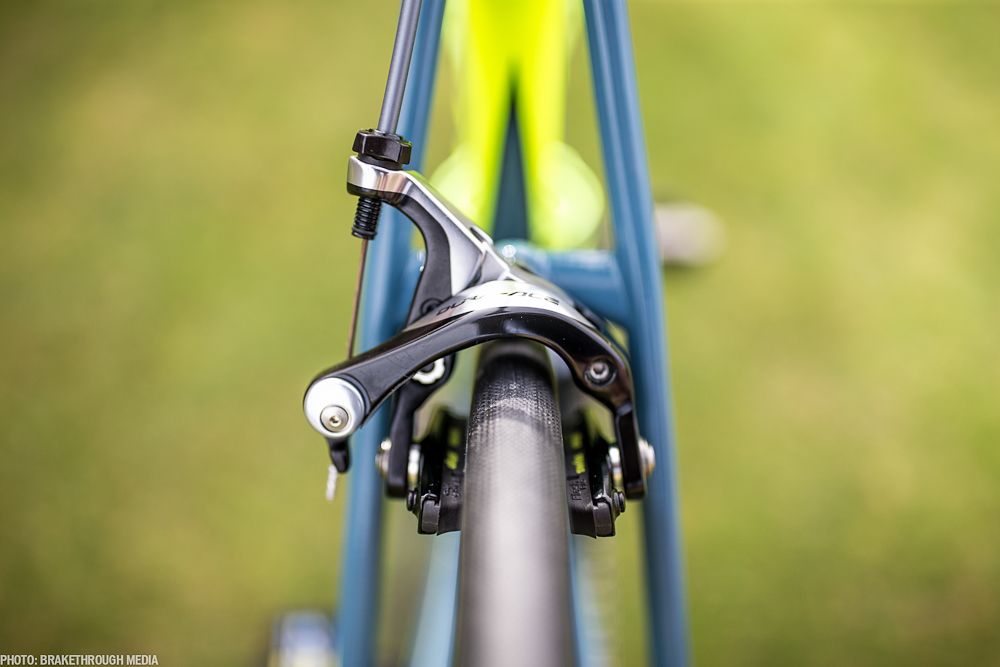 Shimano Dura Ace provides the stopping power in the rear