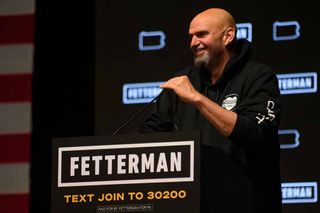 Democratic Pennsylvania Senate candidate John Fetterman at an election night party in Pittsburgh. 