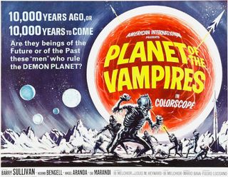 The 1965 horror/sci-fi movie "Planet of the Vampires" follows a crew of astronauts to an isolated planet where they encounter a parasitic alien species.