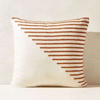 Utila White and Copper Embroidered Outdoor Throw Pillow 23 Inches