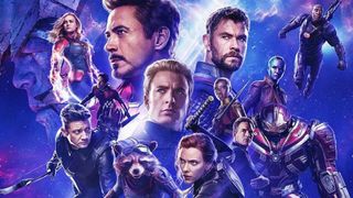A screenshot of the official poster for Marvel movie Avengers: Endgame, which features Iron Man, Captain America, and Thor among its line-up