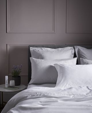 john lewis and partners bedding in white with grey walls