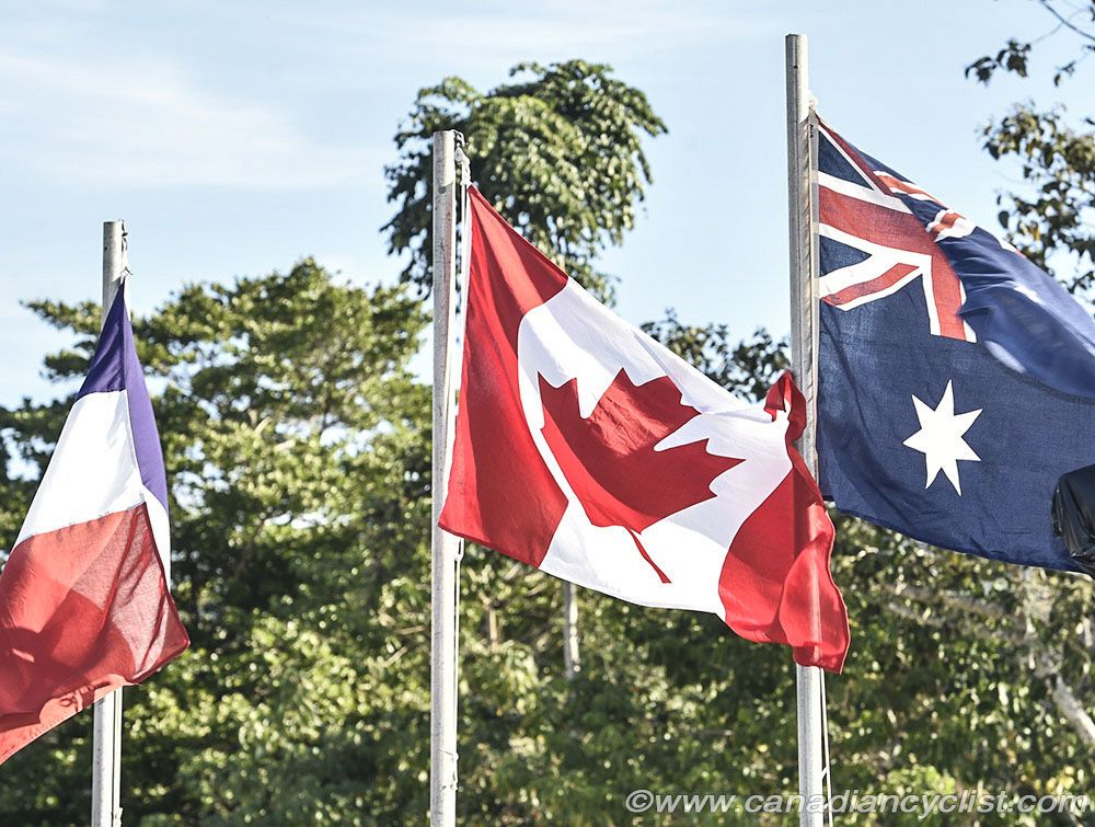 Flags of the medal winners