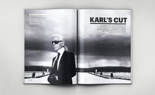 Black and white book pages titled 'Karl's Cut'