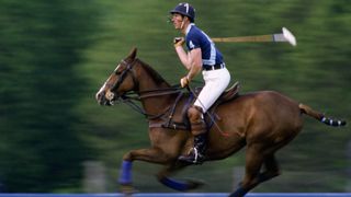 Prince Charles, Prince of Wales playing polo