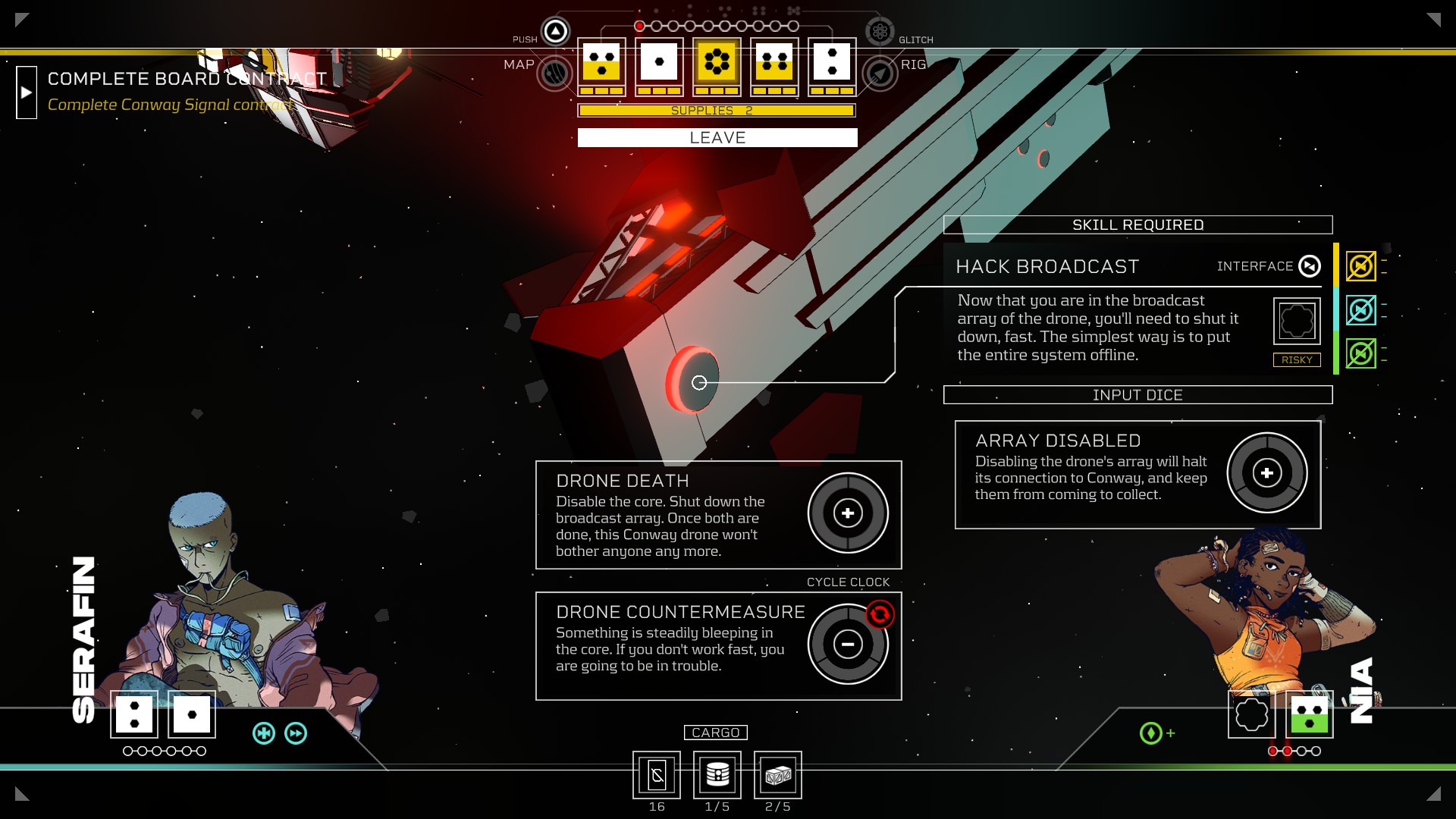 An example of missions in Citizen Sleeper 2: Starward Vector.