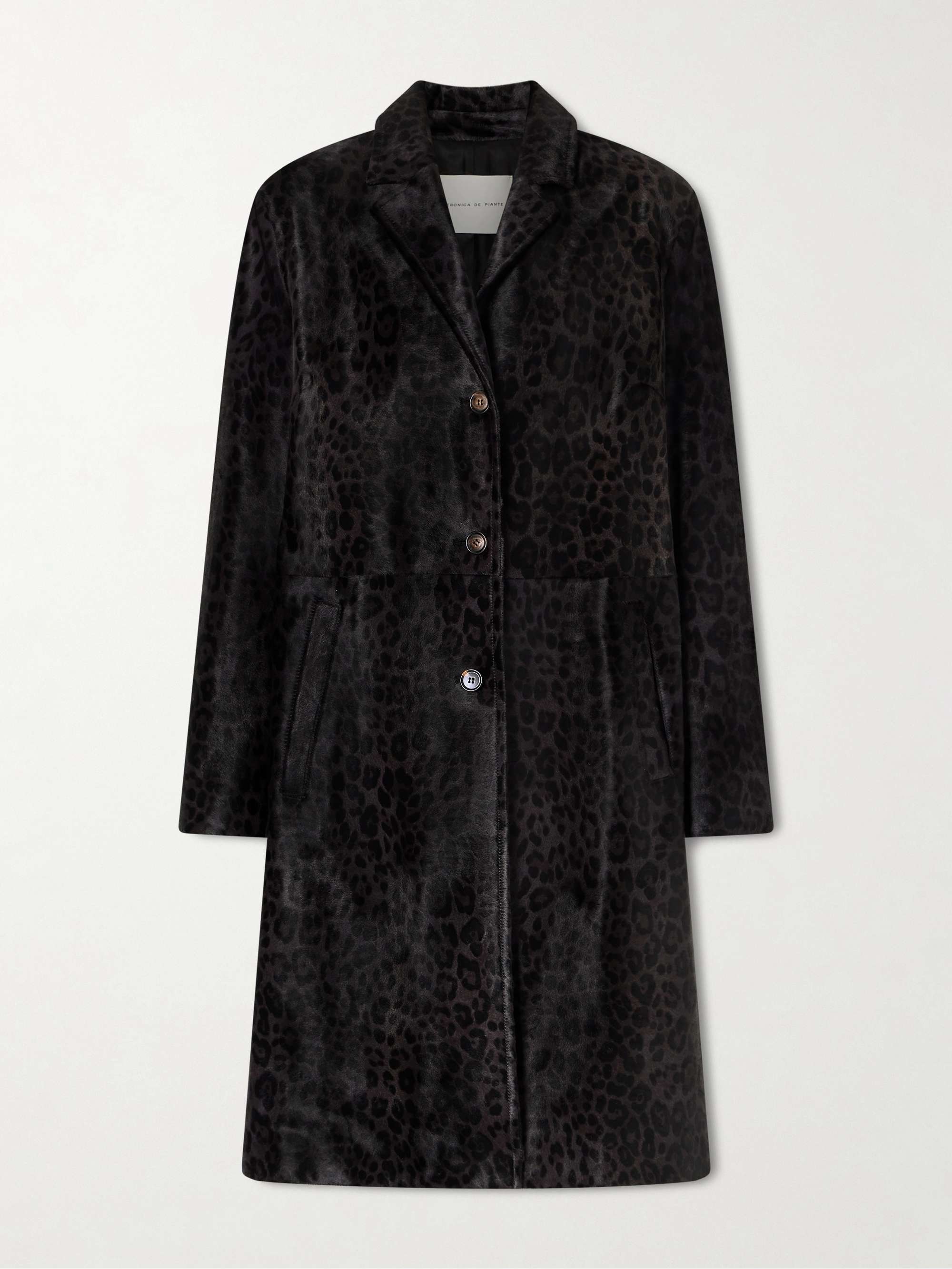 Gabriele Leopard-Print Calf Hair Coat