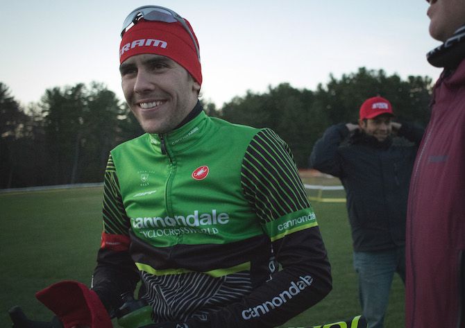 A happy Curtis White after having taken his second win out of two at the 2018 NohoCX
