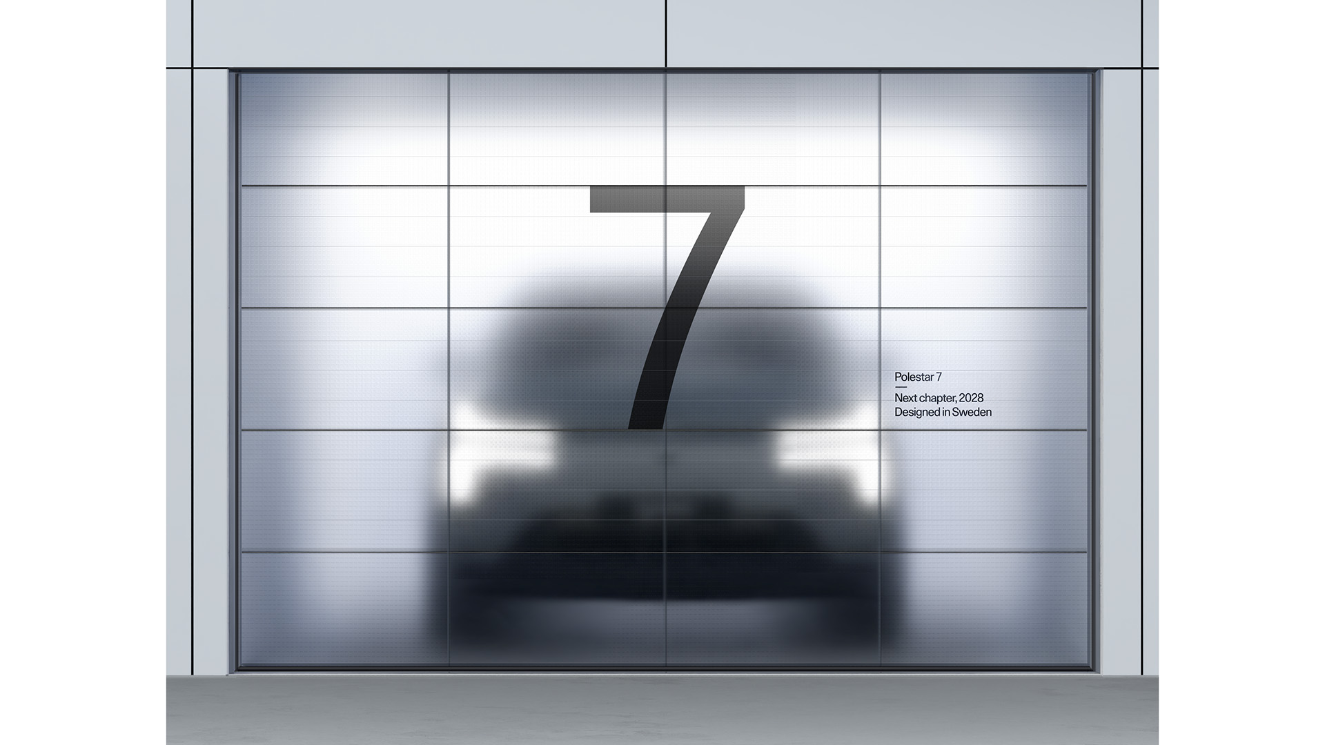 Polestar garage with a hidden version of the Polestar 7