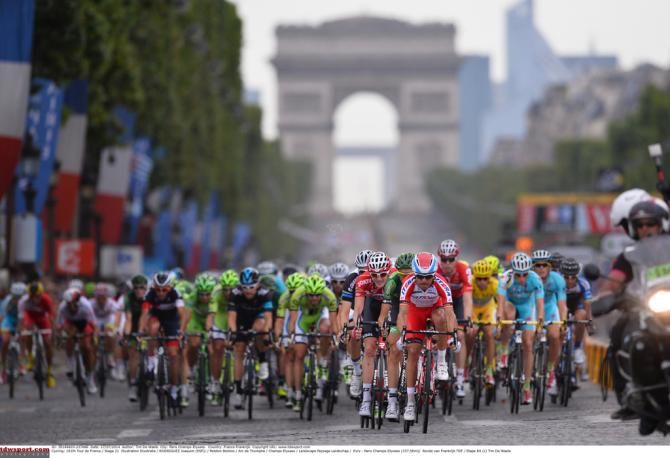 The Arc de Triomphe in distance