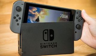 The nintendo Switch with the legend of zelda
