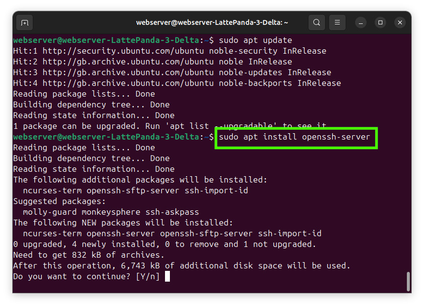 Linux web server