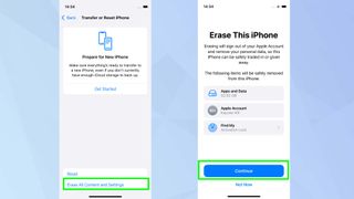 Erase all content and settings in iPhone