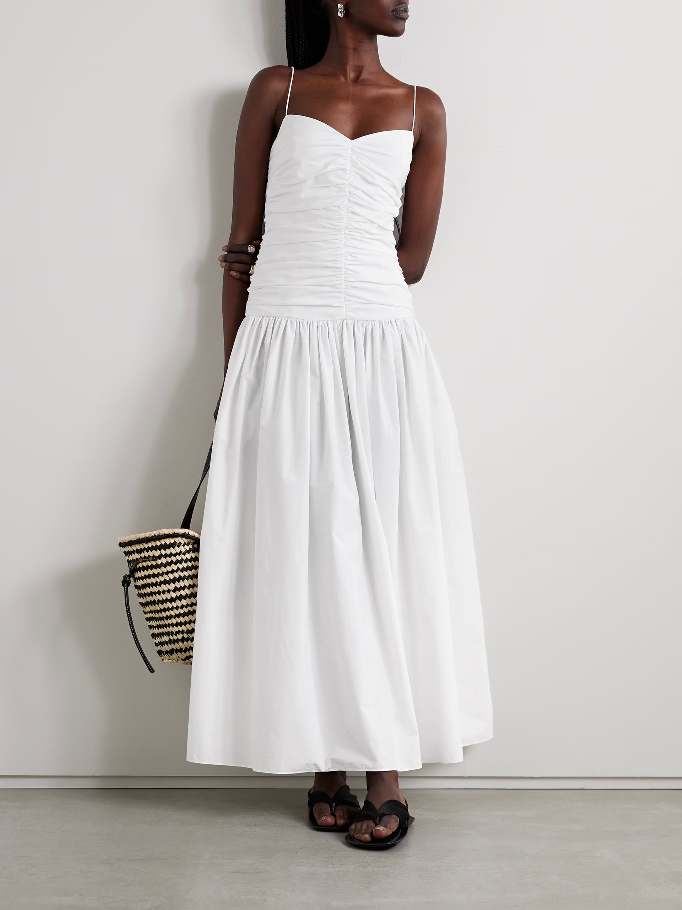 MATTEAU, + Net Sustain Gathered Organic Cotton Midi Dress