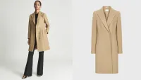 Reiss Marlow Camel Wool-Blend Mid-Length Coat