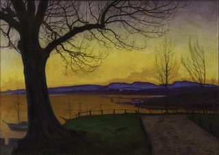 Spring Evening by Sommernatt by Harald Sohlberg, courtesy of the National Museum of Art and Design, Norway