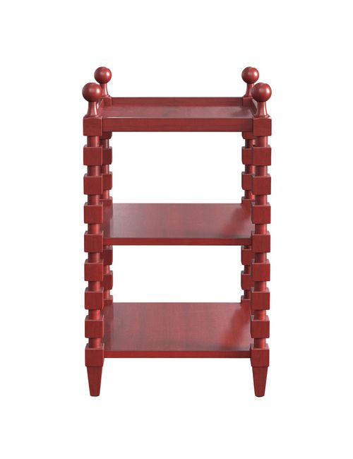 Huxley Bobbin-Style Side Table - Brushed Red
