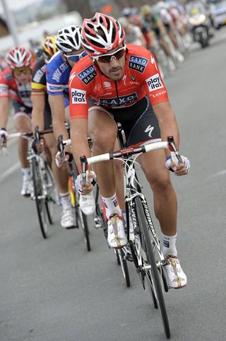 Fabian Cancellara almost singlehandedly chased down the breakaways.