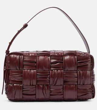 Brick Cassette Medium Intreccio Leather Shoulder Bag