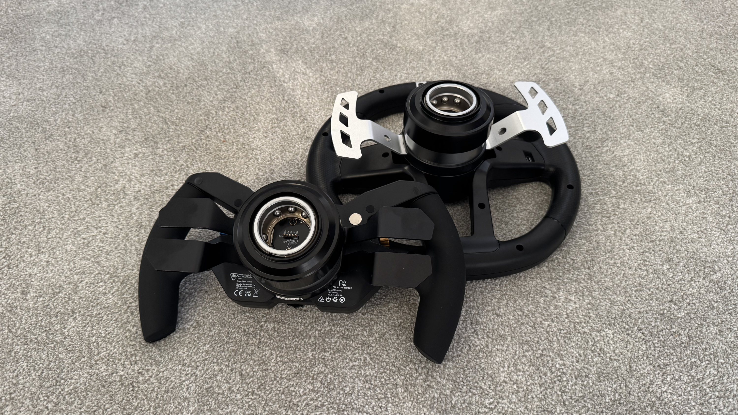 The two wheels for the Turtle Beach VelocityOne Race KD3