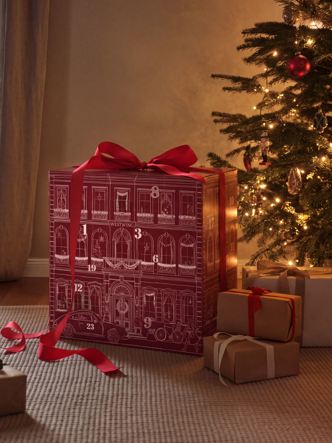 A red Christmas advent calendar from Westwing