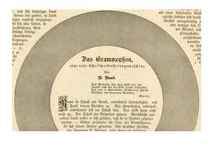 This image of the oldest known gramophone recording was found in a German magazine from 1890.