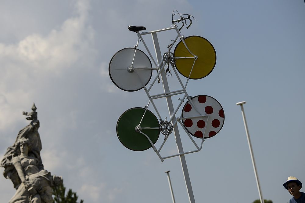Bicycles on the roadside at the Tour de France