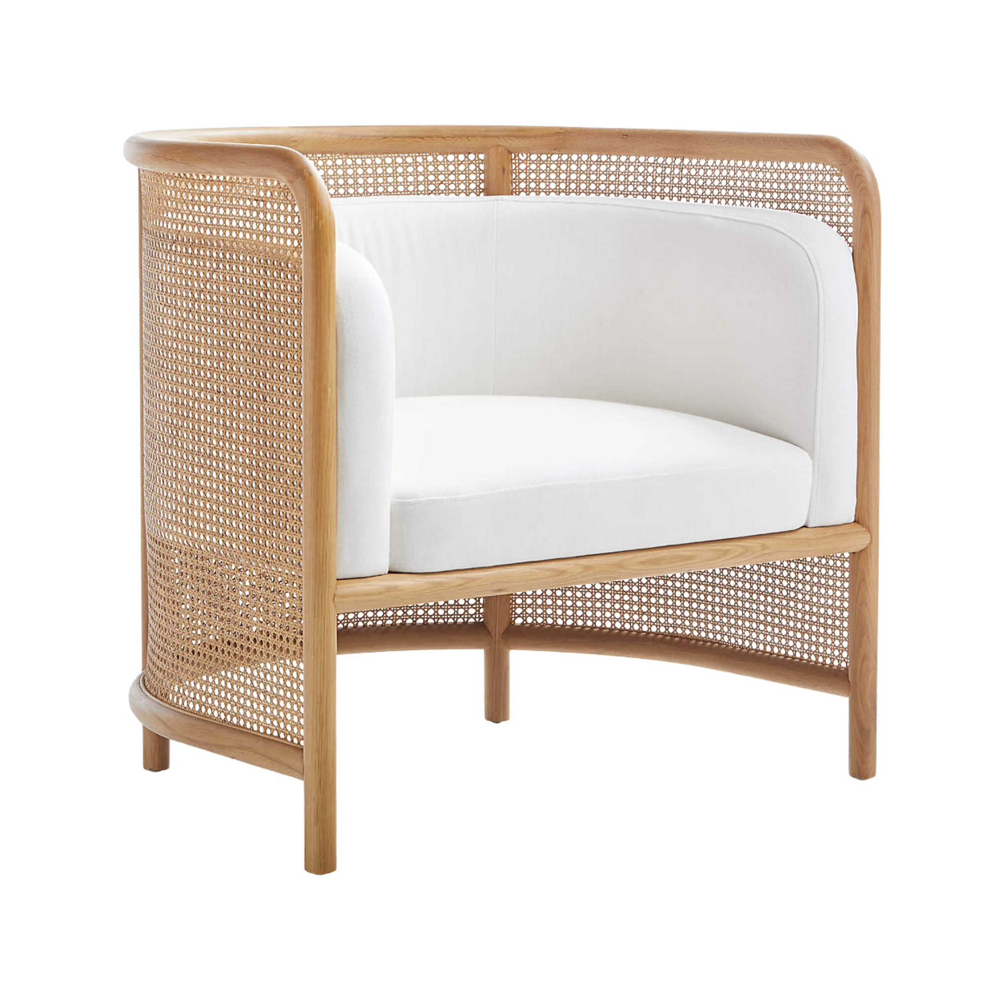 an accent chair with cane