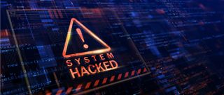 Datasikkerhet: Bilde av en advarsel om at systemet er hacket