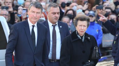 Princess Anne undertakes major appearance as she and Sir Timothy Laurence arrive at the funeral for King Constantine of Greece 