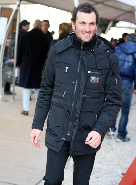 Ivan Basso arrives at the presentation in Florence.