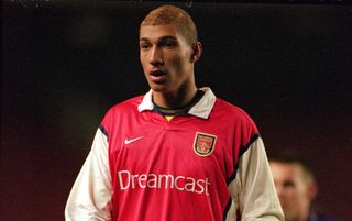 Jay Bothroyd of Arsenal Youth in action during the Times FA Youth Cup Semi Final First Leg match against Middlesbrough Youth played at Highbury in London. Arsenal Youth won the game 1-0.