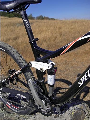 This preproduction seat tube was a welded two-piece unit but will ultimately be a double-bent one-piece tube as on the FSR XC.