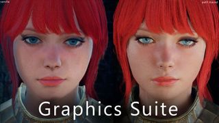 A woman's face with path-tracing modded in