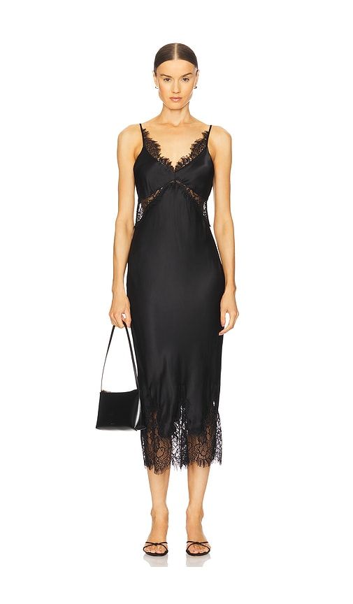 Scotly Lace Trim Midi Dress