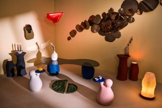 Vases and other design objects on display at Dubai Design Week