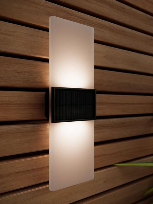 Outdoor Solar Powered Wall Lights, Set of 2  