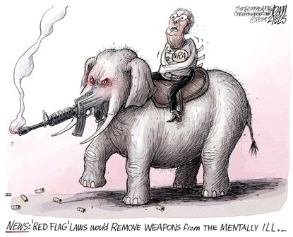 Political Cartoon U.S. Congress Removing Weapons McConnell and GOP
