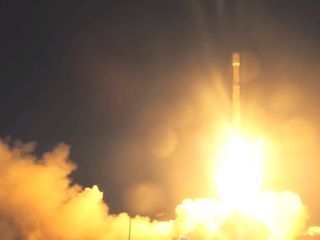 SpaceX's two-stage Falcon 9 booster lifted off from Vandenberg Air Force Base in California tonight (Dec. 22) at 11:27 p.m. EST (0427 on Dec. 23 GMT), carrying 10 communications satellites for the commercial Iridium Next constellation.