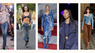 models wearing denim by Alessandra Rich, Givenchy, Diesel, A.W.A.K.E Mode, Chloe