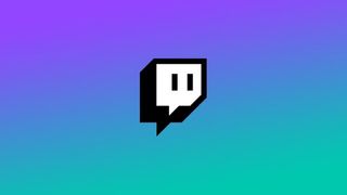 Logotipo de Twitch sobre fondo morado y verde mezclados