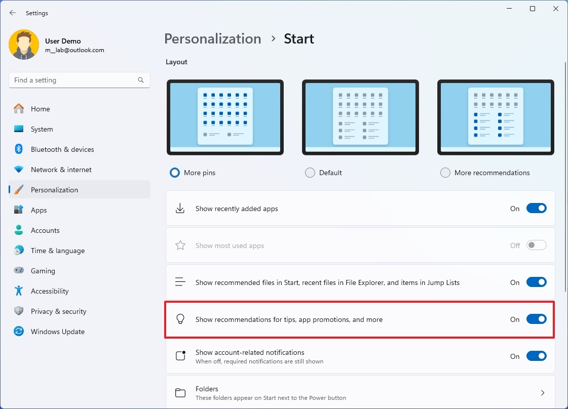 What's new with Taskbar and Start menu on Windows 11 version 24H2 (2024 Update)