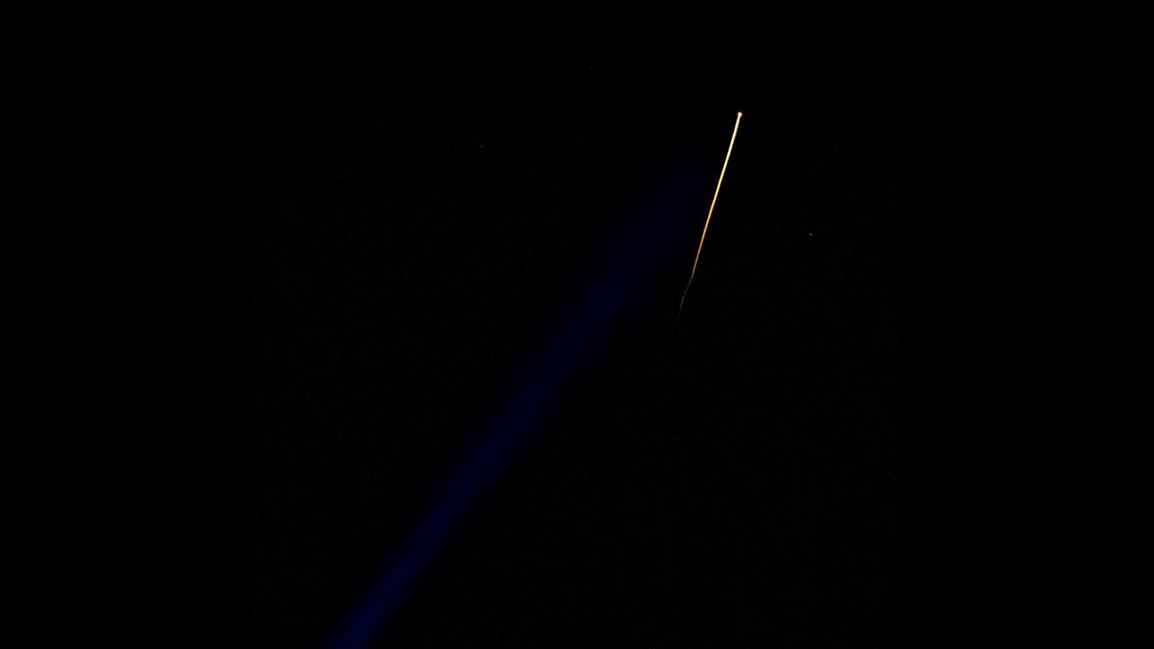SpaceX's Crew Dragon Endeavour is seen as it streaks across the night sky before splashdown to return four Crew-2 astronauts to Earth with a splashdown in the Gulf of Mexico off the coast of Pensacola, Florida on Nov. 8, 2021.