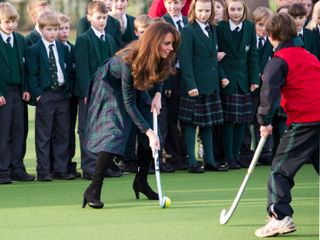 Catherine, Duchess of Cambridge takes part in a day of activities and festivities to mark St Andrew's Day at St Andrew's School