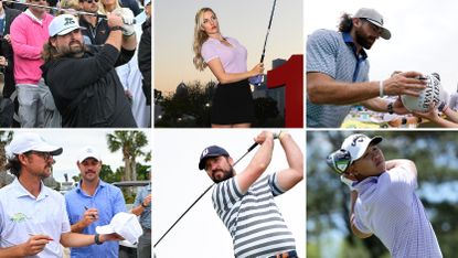 Images of various golf influencers taking part in the Creator Classic