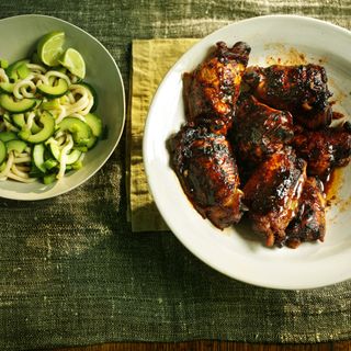 Korean Marinated Chicken with Noodles
