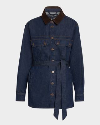 Mikaela Belted Denim Shacket 