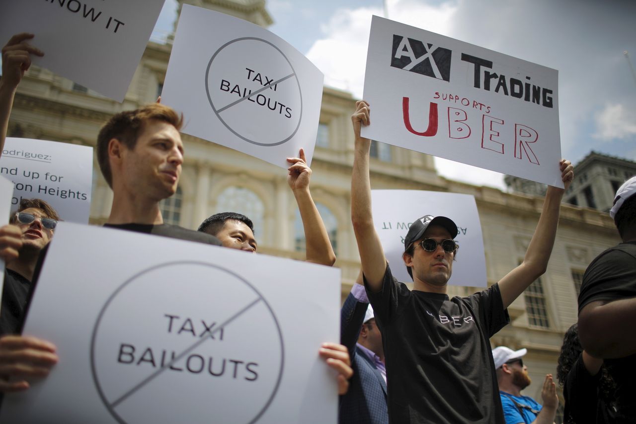 Uber supporters rally in New York City