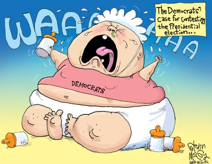 Political cartoon U.S. 2016 election recount Democrats cry babies
